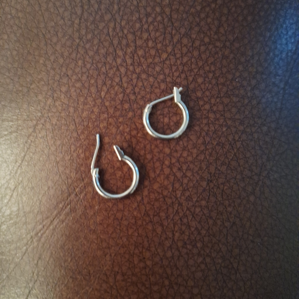 1/2 " diameter Sterling silver small huggie earrings